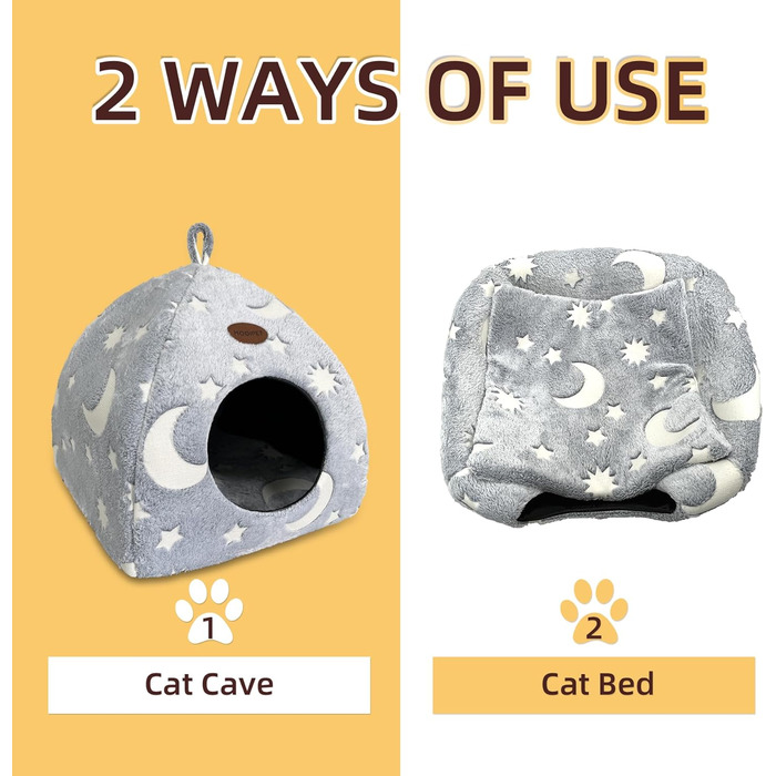 Кішечка-будиночок Mooipet з плюшевим матрацом, сірий, 40x40x35 см