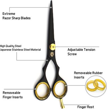 SHARPY Професійний набір для стрижки волосся, 2 шт., ножиці для філірування, 14 см, з бритвою, ручна робота з японської сталі J2, подарункова коробка