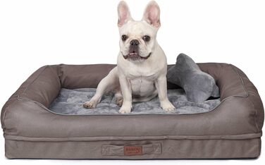 Лягушковий лежак для собак Raikou з знімним подушкою, м'який та пральний – місце для сну, подушка для собак, собаче ліжко, килимок для собак – високоякісне лежак для вашого вірного друга. (80 * 60 * 7 см), Колір: Коричневий