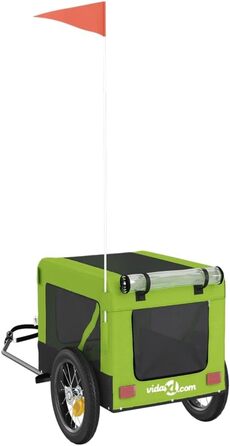 Причіп для велосипеда для собак, зелений та чорний, Oxford-Gewebe та залізо, LH31939