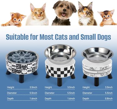 Набір мисок для котів з повільним годуванням (2 шт.), широкі, з нержавіючої сталі, пластикова підставка, силікон, повільний годівник, зручні для вусів, годівниця для домашніх тварин, станція для годування котів (Колір 2)