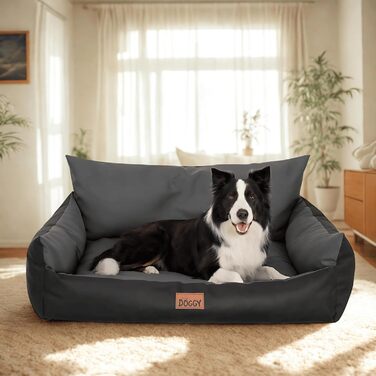 Водонепроникне ліжко для собак великих порід, 106x80 см, Graphit. Софа-ліжко для собак середніх та великих порід Joker. Знімний килимок, екологічна тканина Oeko-Tex.