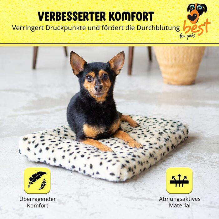 Ортопедичний лежак для собак | Лежак для собак з ефектом пам'яті | Лежак для собак з ефектом пам'яті, знімний, миючий | 45x55x4 см