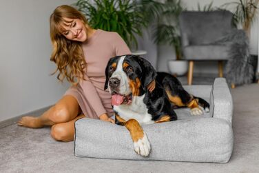 Крісло-ліжко для собак великих, середніх та маленьких порід - Glamour New, L: 98x66 см, знімний чохол