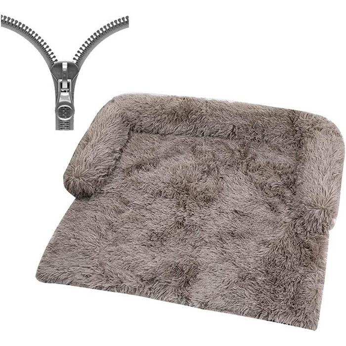 Килимок для собак великих та малих порід, м'який та теплий, з плюшу, дихаючий, для котів та собак, зручний диванчик, не слизький, легко миється (102x90x20 см, Хакі)