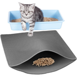 Килимок для котячого туалету QWORK® з комірками, 90 x 76 см, EVA, антиковзаючі