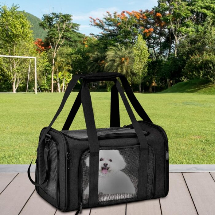 Траспортер для котів та собак, складаний, чорний. Атмосвіт, для подорожей, переноска для тварин