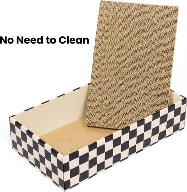 5-Piece Cat Scratch Box Set from Conlun: Large, Double-Sided Design, Interactive Openings, Durable Scratch Pad, Furniture Protector (White)