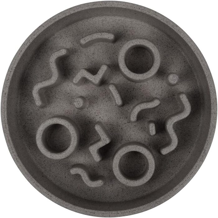 District 70 Повільний годівник для котів з бамбуку, сірий, діаметр 13,5 см