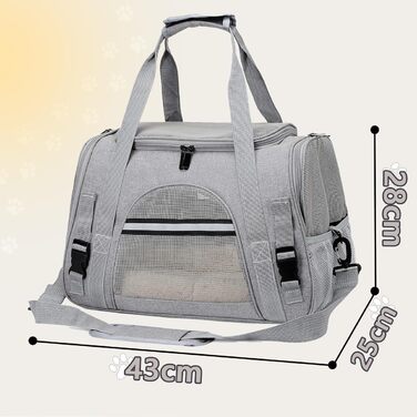 Транспортна сумка для кота APKOL, сіра, до 5 кг, складна, з плечовим ременем