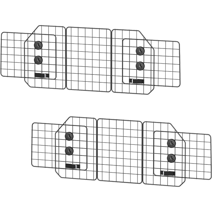 Бар'єр для собак OUSHENG в SUV: регульована перегородка для автомобіля, сітка, чорний колір