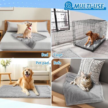 Водонепроникний коврик для собак, плюшевий та м'який, 152x127 см, великі породи, великий розмір, серпа фліс, захисний коврик для собачого дивана, сірий XL (152x127 см)