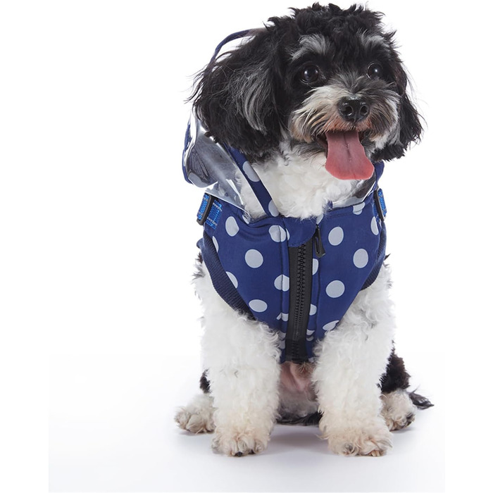 Зимовий теплий пуховик для собак з протекторними отворами, вітронепроникна куртка для холодної погоди, бавовна, костюм для цуценят, маленьких та середніх собак, розмір XL (2XL: Обхват грудей:55см/21.6 дюймів, Стиль 2: Синій горошок)