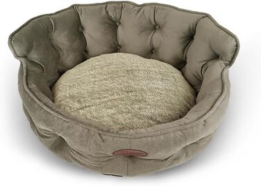 Ліжко для собак та котів Haustierbett - 3 розміри, знімний чохол, прання в машині - King Beige, Small 43 см