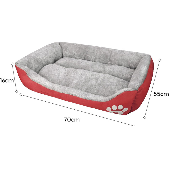 Ліжко для собак Lucky 60 см - м'яке, миється, для собак та котів (червоне)