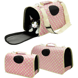 Транспортна сумка для кота та собаки Belle Vous (3 шт., рожева) - схвалена авіакомпаніями, м'яка, складна