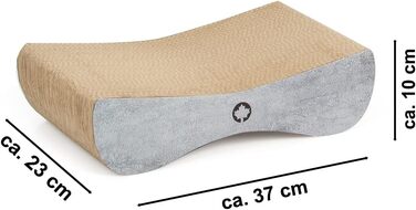 Котячий дряпак Satellite Small - чорний, з котячою м'ятою | Дряпак для котів з картону, бетонування | 37 x 10 x 23 см