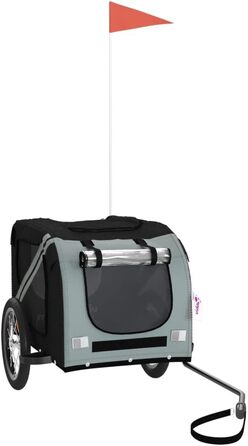 Причіп для велосипеда для собак, котів чорного та сірого кольорів, Oxford-тканина та метал