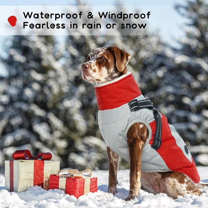 Зимовий одяг для собак, теплий зимовий одяг для маленьких собак, водонепроникний одяг для собак, одяг для собак чихуахуа (червоний, XS) XS (обхват шиї - 26 см, обхват грудей - 35 см) Червоний