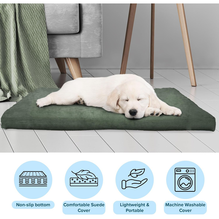 Ортопедичне собаче ліжко PETMAKER з водонепроникним чохлом, що стирається, та протиковзким дном – 111,8 см