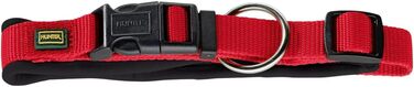 Нашийник для собак HUNTER Neopren Vario Plus, червоно-чорний, розмір L/2.5, міцний нейлон, м'яка неопренова підкладка, регульований, з поглиначем ривка, зручний, легкий у догляді