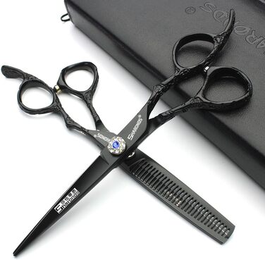 Професійні ножиці для перукарів 6/7 дюймів з візерунком троянд, комплект 2 шт., японська сталь