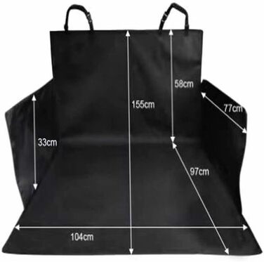 Захист багажника для собак Velomy, сумісний з Dacia Sandero Stepway, водонепроникний, з захистом бокових стінок та бампера, чорний