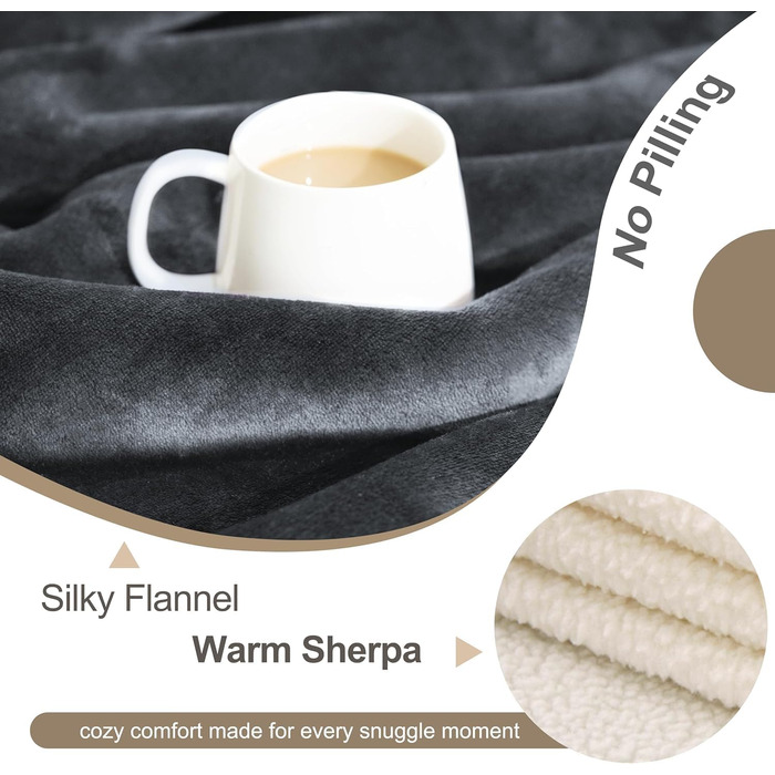 Водонепроникний коврик для собак з Sherpa Fleece, 127x152 см, для захисту меблів, сірий, можна прати