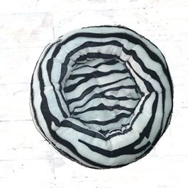 Кругле ліжко для собак та котів Aldenhoven Goods з плюшу, 50 см, Zebra