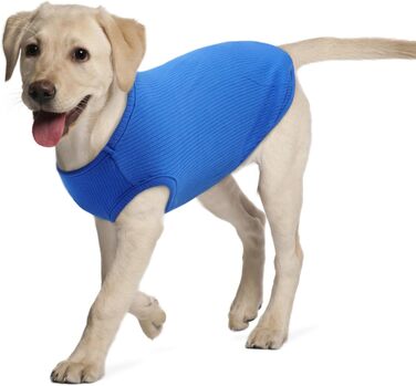Hjumarayan Пуловер для собак великих порід - сонцезахисний одяг для собак, футболка, еластичний одяг для собак у смужку, для середніх та великих собак, таких як лабрадор (зелений, військовий зелений, сапфіровий блакитний)