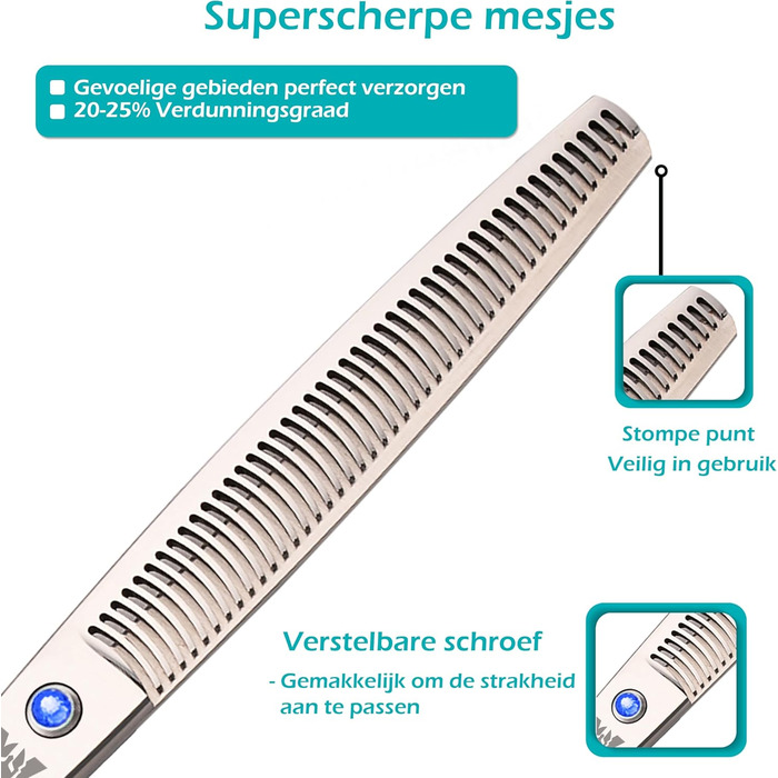 Набір професійних ножиць для грумінгу собак Achilles – 17,8 см, для догляду за шерстю