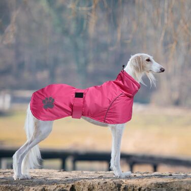 Дощовик для грейхаундів Geyecete: водонепроникний, теплий, з плюшевою підкладкою, для великих собак, розмір XL/XXL, рожевий