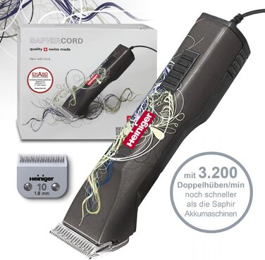 HEINIGER Saphir Cord професійна машинка для стрижки собак з кабелем