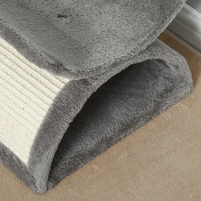 PawHut Cat tree маленьке, 43H см, до 10 кг, з лежачою поверхнею, тунель, іграшковий м'яч, сизаль, світло-сірий | Аосом