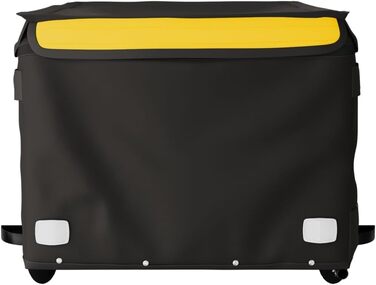 Причіп для велосипеда, вантажний/для собак, чорно-жовтий, 45 кг, сталь, для щоденного транспортування, універсальний, легко монтується