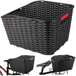 Велика плетена корзина для велосипеда: міцна, з ручкою та дзеркалом PP для сумок, тварин, овочів та м'ячів