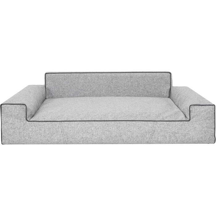 Ліжко для собак, корзина для котів, XXL (116x78 см), чорний та сірий, знімний чохол, миється