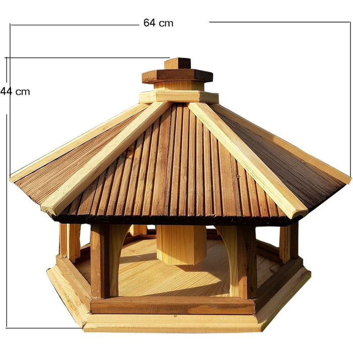 Годівниця для птахів шестикутна з дерева Vogel Futter Haus