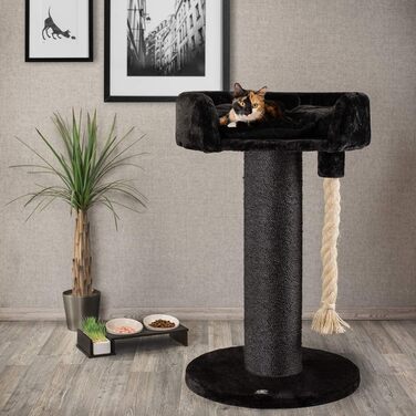Когтеточка для котів CanadianCat Ontario XXL, 100 см, антрацит, стовпчик Ø 20 см, сизаль