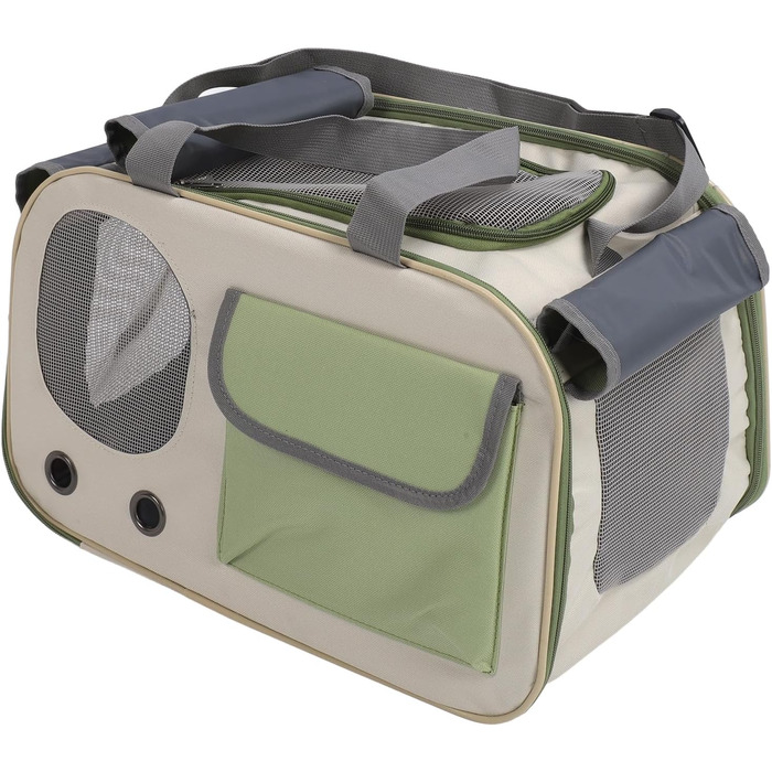 Транспортна переноска для котів та собак Luckdano, складана, з регульованим ременем, міцна, оксфордська тканина, стильна (GREEN)