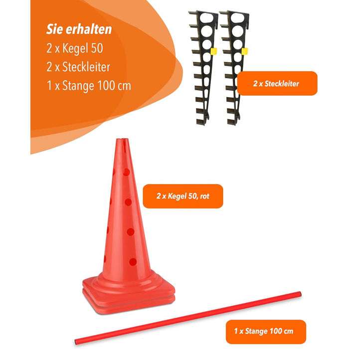 Кільцеподібна перешкода Sportikel24 для аджиліті з жердиною 100 см – для собак, коней та дітей