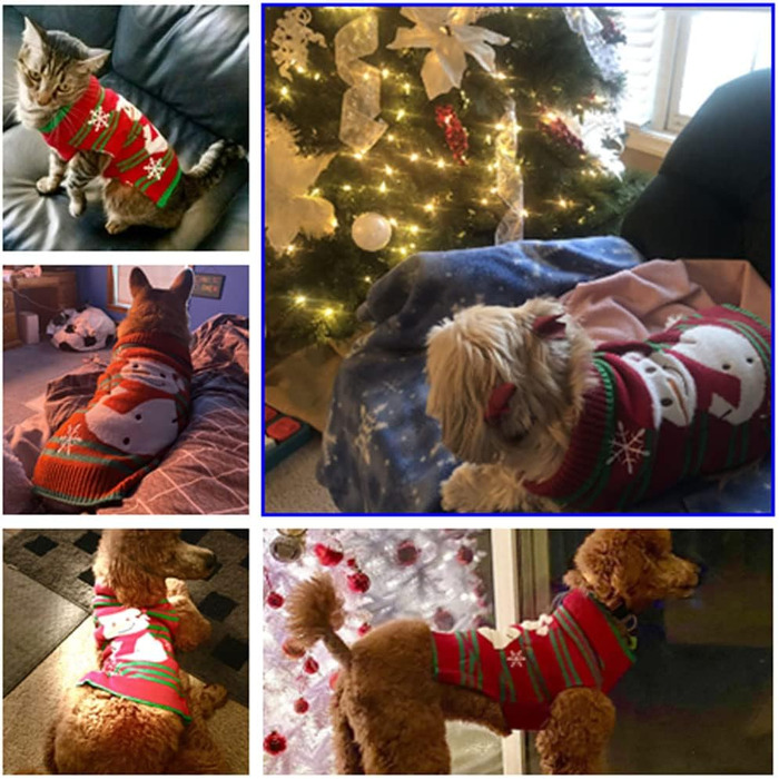 Пуловер для собак з бавовни, костюм для святкування Різдва, теплий зимовий пуловер, костюм для домашнього улюбленця, модна модель, подарунок (XXL, сніговик)