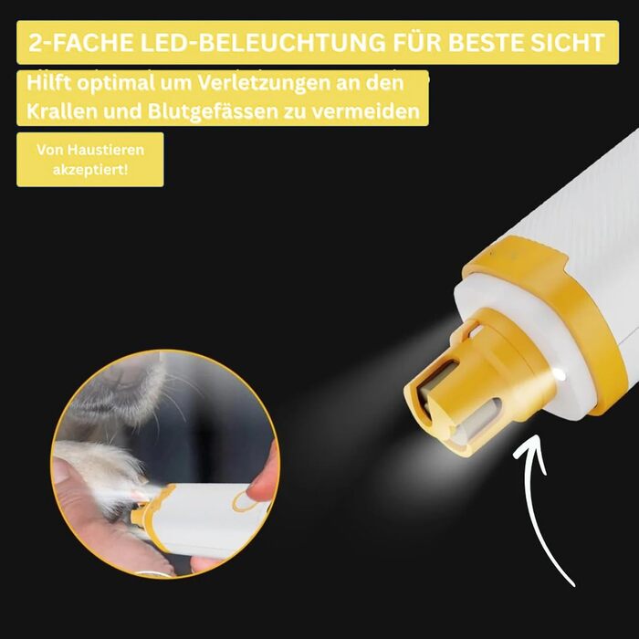 Набір для догляду за кігтями собак Premium, електричний точило з 3 рівнями швидкості, з ножицями для кігтів, безпечний та безстресовий догляд за улюбленцем (1 шт.)