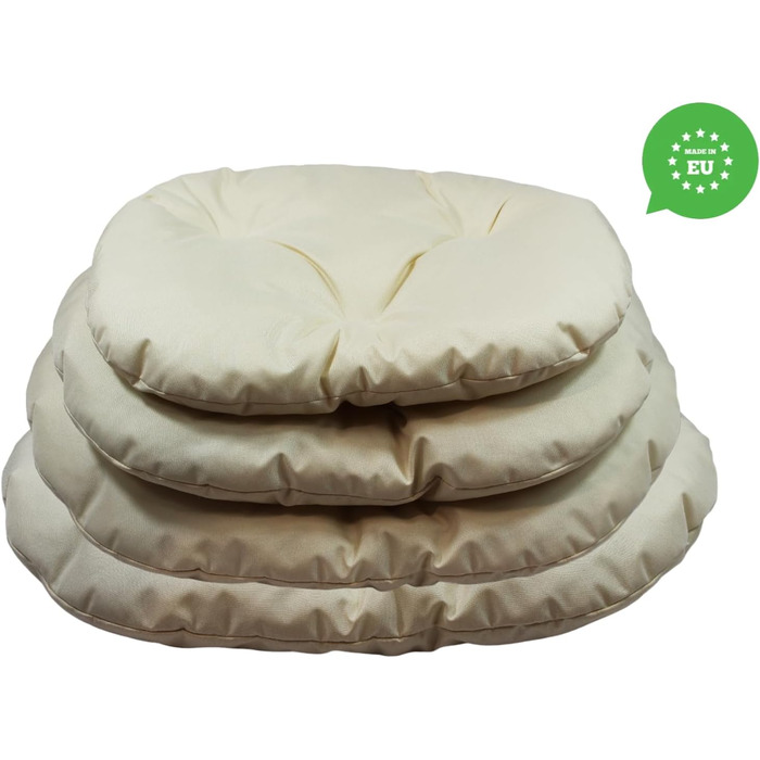 М'який лежак для собак та котів овальної форми, 80 x 58 см, бежевий колір. Лежанка для тварин, килимок, матрац для собак та котів. Можливість прання. Ідеально для переносних кліток та лежанок.