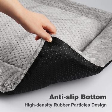М'який килимок для собак, 90 x 58 см, сірий, Sherpa, з неслизьким дном, для середніх та великих собак