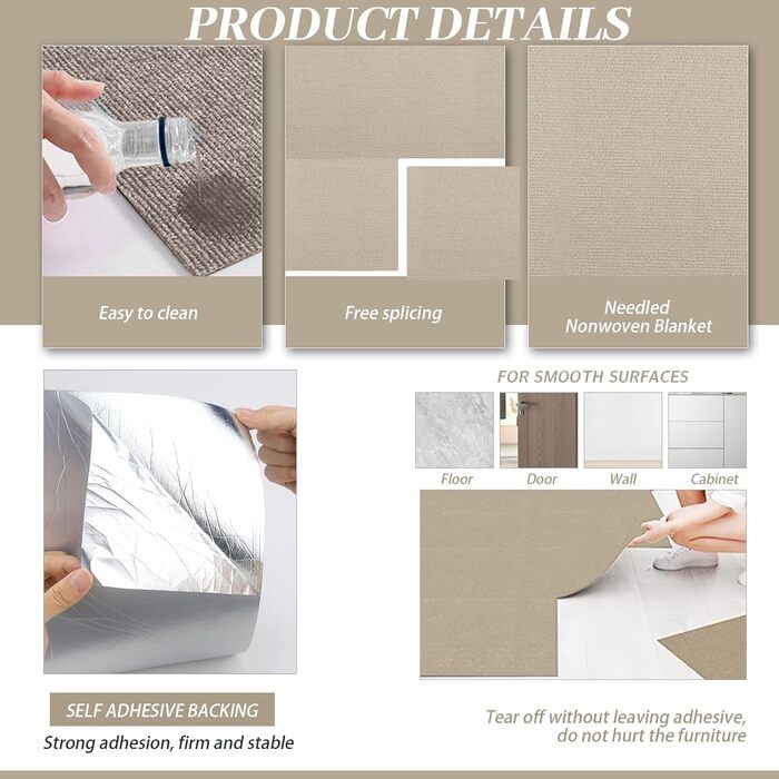 Килимок для дряпання котів, 200x40 см, бежевий. Килимок для стіни, килимок для котів, бежевий