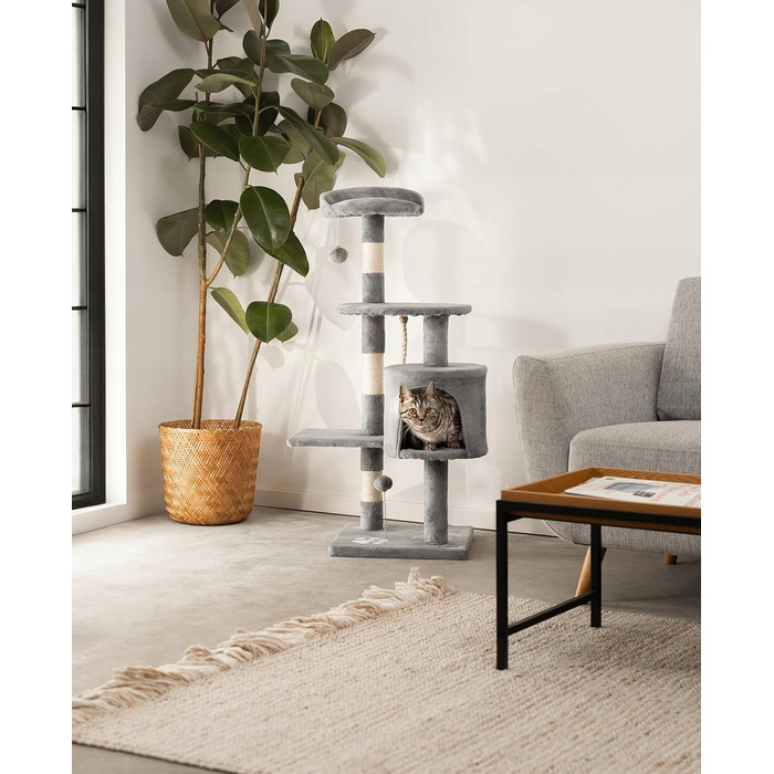 Високий когтеточка-комплекс із лежаком, стовп для дряпання 101-160 см