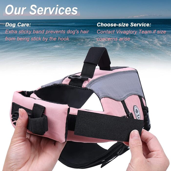 Жилет рятувальний для собак VIVAGLORY з регулюванням плавучості та світловідбиваючими елементами