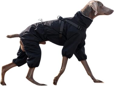 Водонепроникний комплект для собак BT Bear: жилет, дощовик, жилетка, для середніх та великих собак, розмір 6XL, чорний