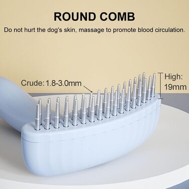 Щітка для собак, гребінець для догляду за шерстю, дворядний інструмент для видалення ковтунів та спутаного волосся з антиковзною ручкою, білий колір
